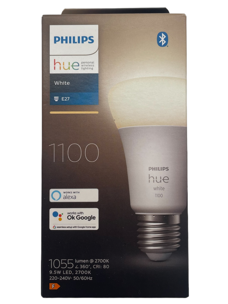 Philips Hue White E27 Smart-LED-Leuchtmittel entspricht 75 W Bluetooth-kompatibel, Weiß, Bluetooth, Zigbee, Alexa