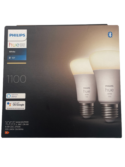 Philips Hue White E27 Smart-LED-Leuchtmittel entspricht 75 W Bluetooth-kompatibel, Weiß, Bluetooth, Zigbee, Alexa