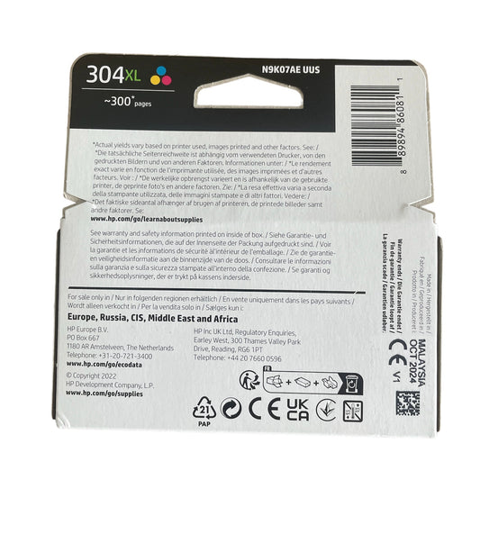 HP 304 XL Tri-Colour Original Tintenpatrone